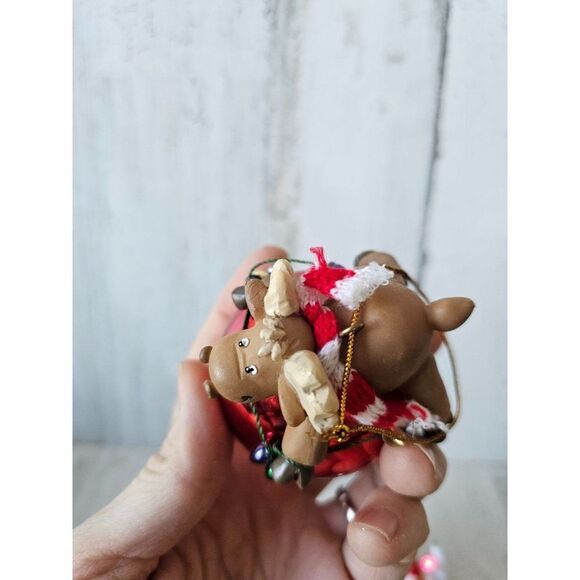 Hallmark reindeer slippers light up string light ornament Xmas tree reindeer lig - Picture 9 of 12